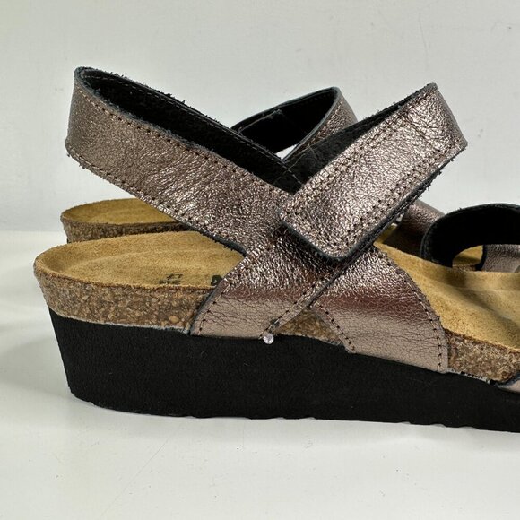 Naot Kayla Striped Sandal Pink / Gold Leather , Sz 38 / US 7 - Picture 4 of 15